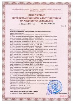 РЗН 2018/7252 (2). Гольфы компрессионные Польза 3001