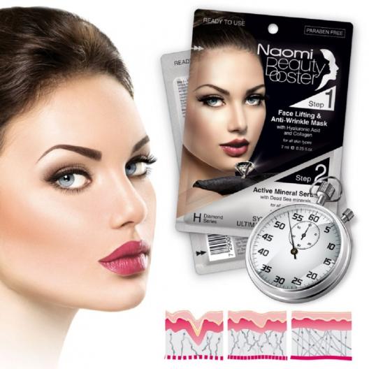 Маска-лифтинг, 7 мл и активная минеральная сыворотка, 3 мл Naomi  1