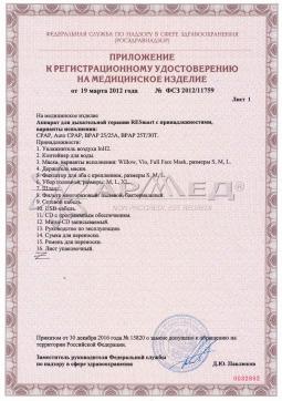 ФСЗ 2012/11759 (2). Маска Vio для аппаратов CPAP, Auto CPAP, BPAP ReSmart 