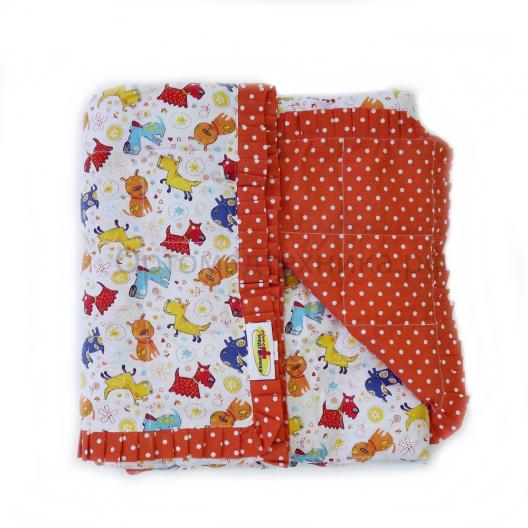 Утяжеленный плед "Собачки+горох" с рюшами Ортомедтехника  1