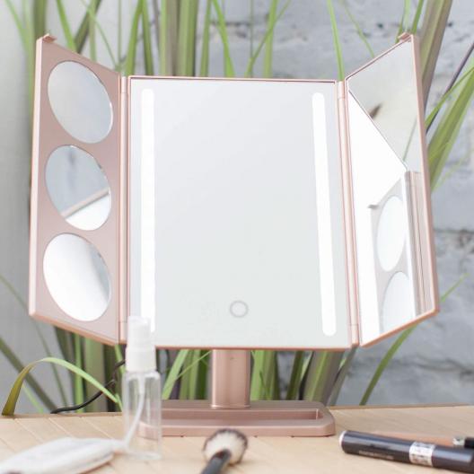 Зеркало настольное с подсветкой Gess uLike Gold 2