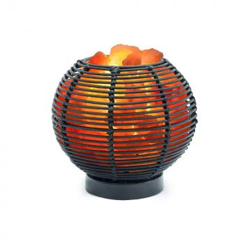 Лампа солевая  Stay Gold Ваза-шар Ротанг