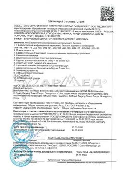 POCC RU Д-CN.АБ69.В.03906/20 (1). Бесконтактный инфракрасный термометр  Berrcom JXB-178