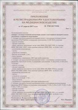 РЗН 2017/5496 (2). Аппарат CPAP System BMC E-20C-H-O