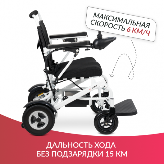 Кресло-коляска c электроприводом для инвалидов Армед JRWD602K 3