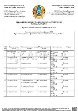 РК МИ (МТ)-0№025920 (14). КРОВАТЬ МЕХАНИЧЕСКАЯ РС106-Б (Производство РФ) Армед РС106-Б