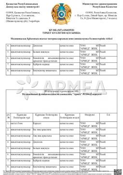 РК МИ (МТ)-0№025920 (36). КРОВАТЬ МЕХАНИЧЕСКАЯ РС106-Б (Производство РФ) Армед РС106-Б